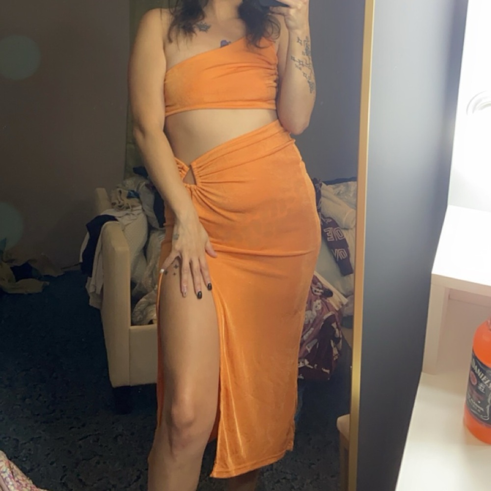 Cider One Shoulder Orange Dress